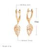 Серьги-подвески длинные в цвете розового золота в виде листьев для женщин, модные аксессуары из натурального циркона, повседневные изящные винтажные украшения