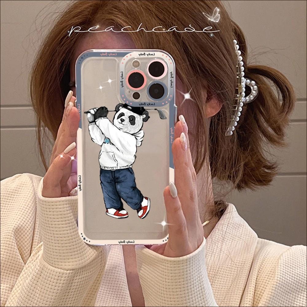 Чехол для телефона с милой пандой для IPhone 14, 13, 12, 11 Pro Max XS X XR SE 2020, 6, 7, 8 Plus, мини-защитный чехол