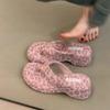 Тапочки Обувь нового стиля Женская обувь Универсальные танкетки Круглый носок Надпись Тапочки