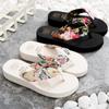 Fashion Summer Slippers Indoor House Woman Girls Casual Slippers Flip-flops Non-slip Satin Printing Vacation Beach Sandal Zapatos Mujer