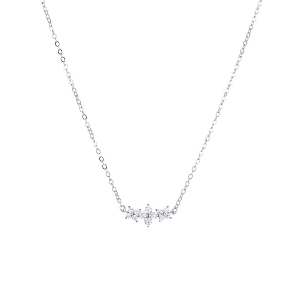 Позолоченное 18-каратным золотом стерлинговое серебро S925 ожерелье-чокер с бриллиантом в виде четырехлистного клевера для женщин - Легкая роскошь