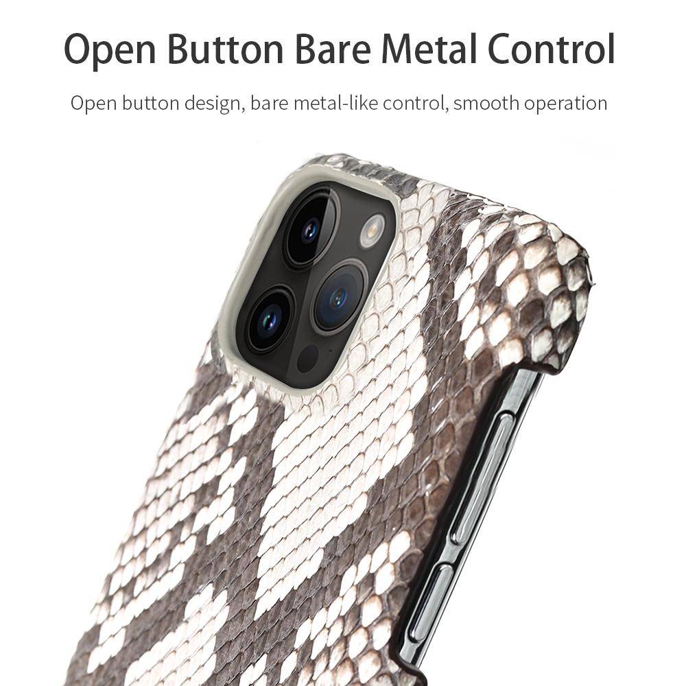 100% Genuine Python Leather Phone Case For iPhone 16 14 15 Pro Max Plus 15Pro 16Pro 16 ProMAX Luxury Shockproof Back Cover