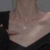 Geometric Zircon Necklace Female Adjustable Simple Design Box Interlocking Round Square Clavicle Chain Tide