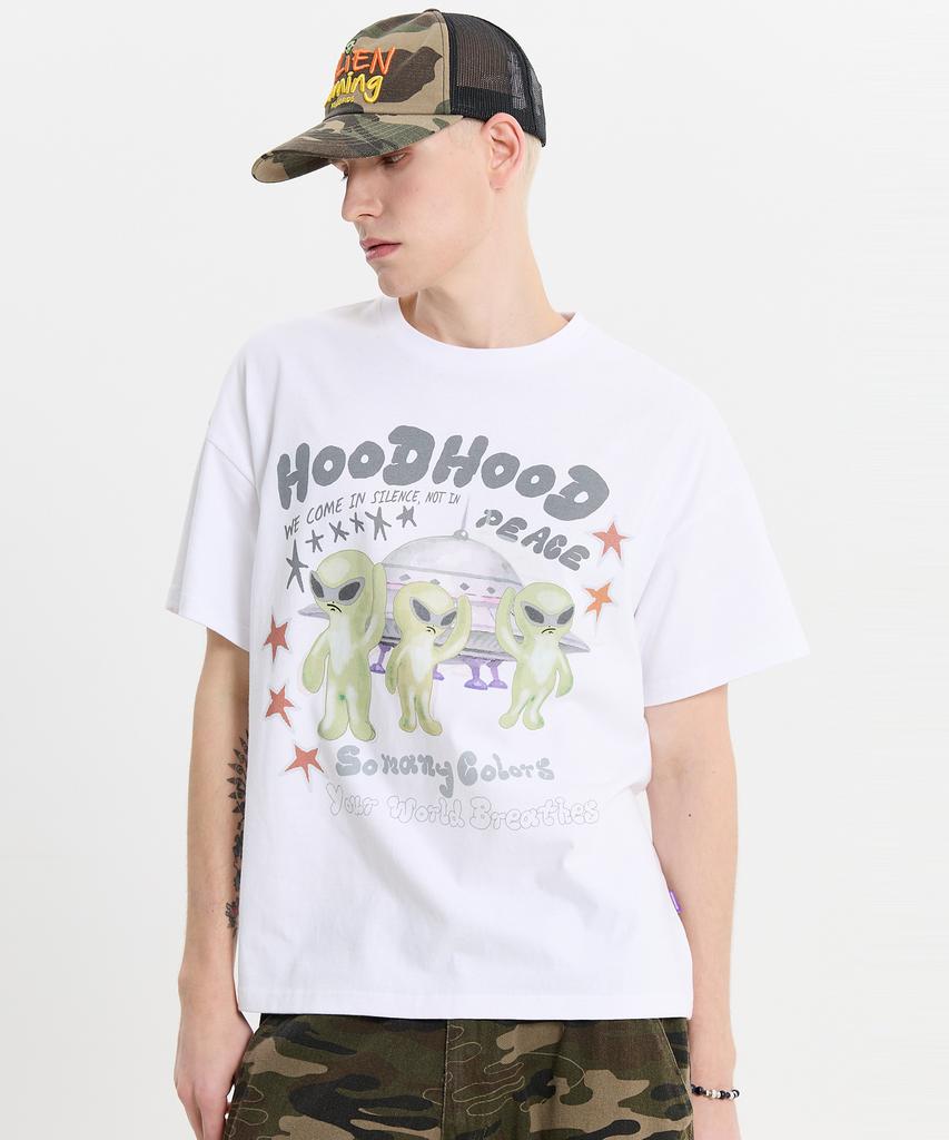 HOODHOOD Инопланетный Кусок Футболка с коротким рукавом Белый