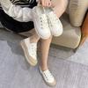 Little White Shoes Women's Spring and Summer Leather Dissolving Shoes Casual Sports Board Shoes a Platform Biscuit Shoes