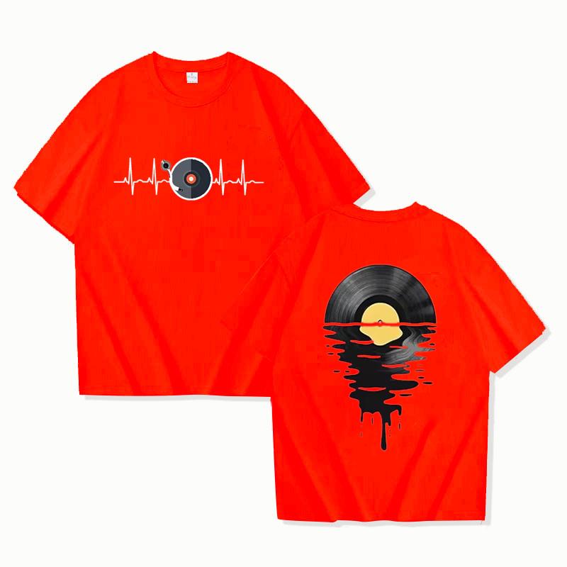 Футболки для любителей музыки для мужчин и женщин, DJ Music Gifts, одежда, принт с граммофонной пластинкой, забавная футболка, футболка для мужчин