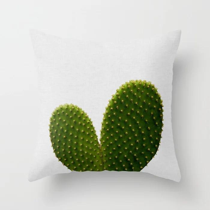 Nordic Style Tropical Plant Cactus Pattern Cushion Cover Sofa Car Office Pillowcase Home Decor