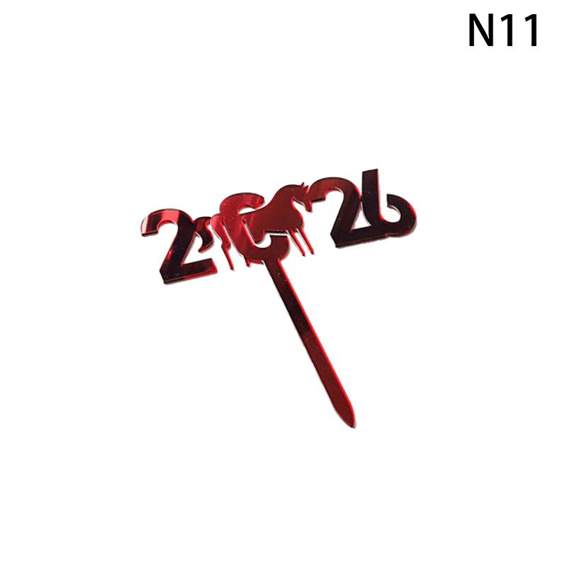 2026 С Новым годом Украшение для торта Золотой акриловый флажок для десерта Детский новогодний рождественский подарок Украшение для торта Принадлежности для выпечки