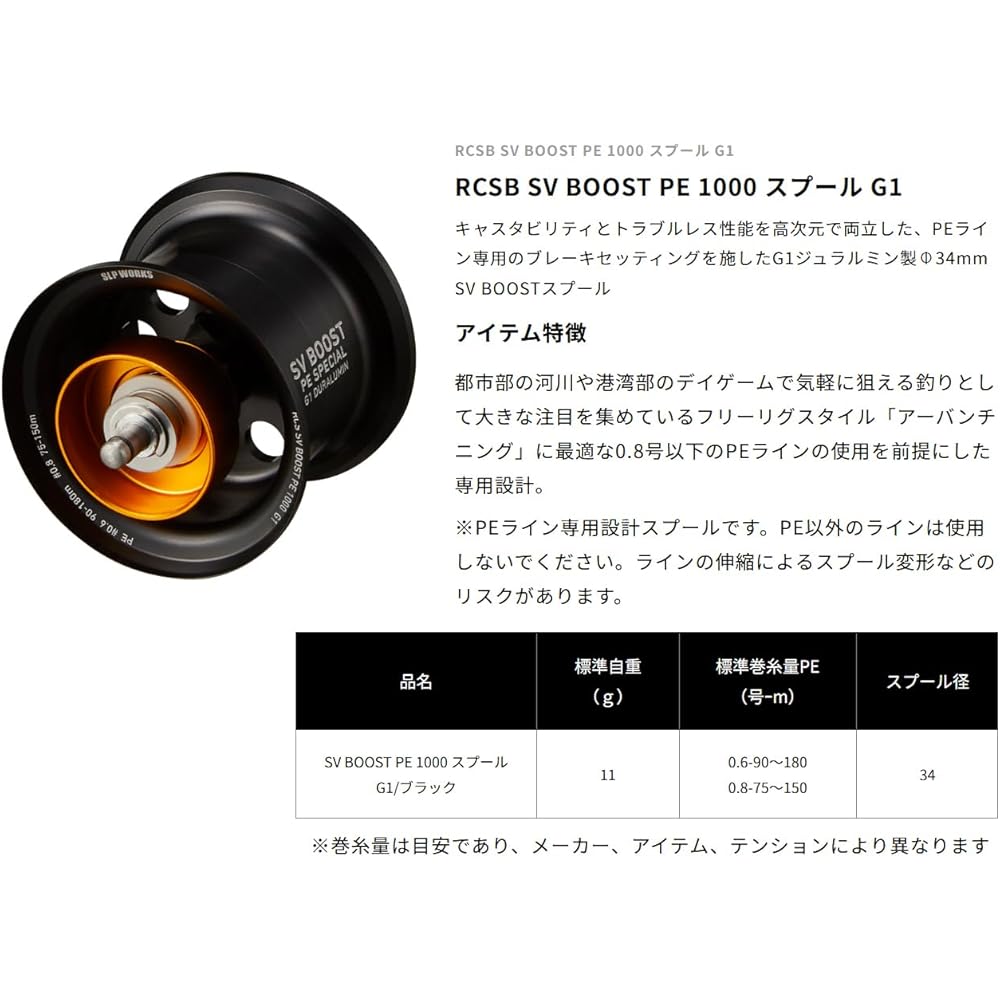 SLPWORKS Daiwa SLP Works RCSB SV BOOST PE 1000 G1 Черный