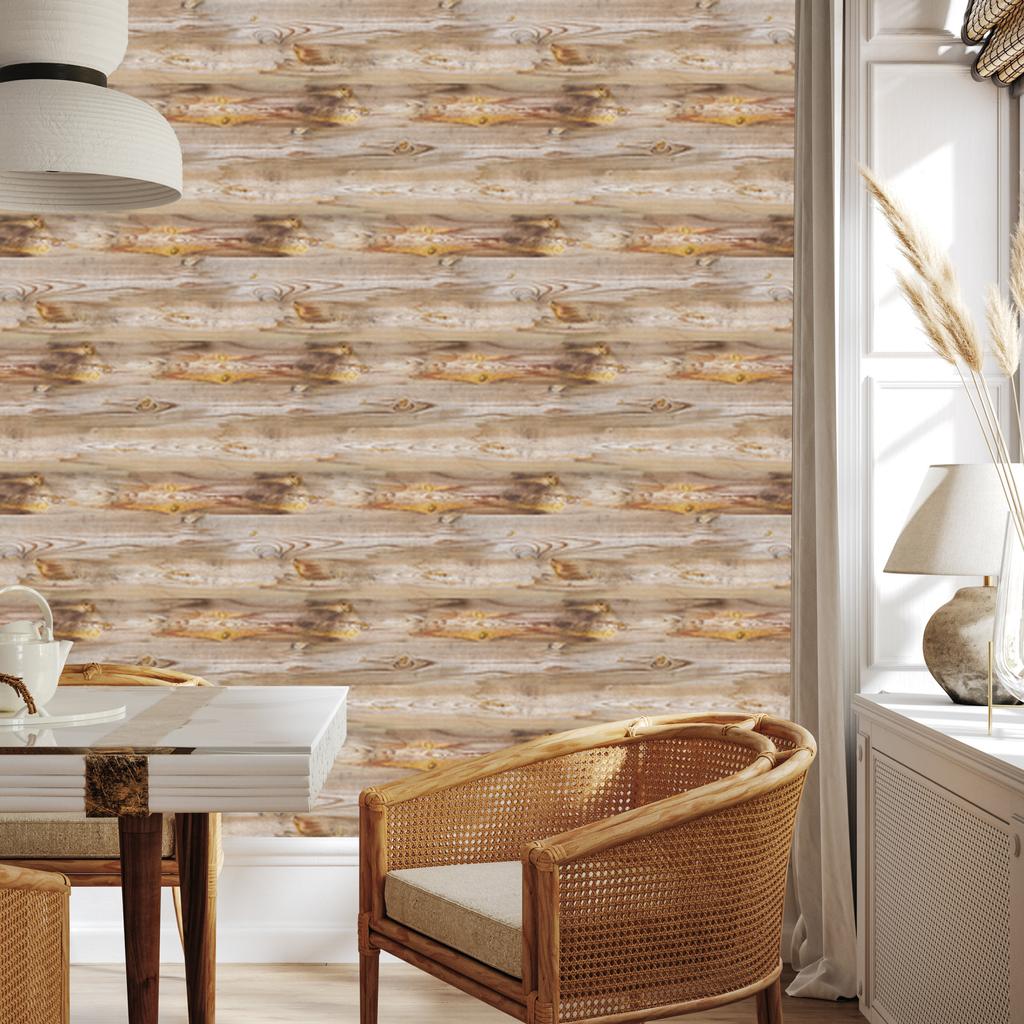 Wallpaper Wooden Horizontal Boards for Living Room and Bedroom 50x1000