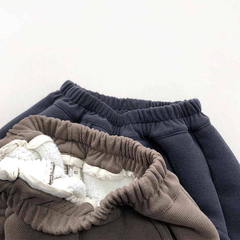 Спортивные штаны с подкладкой для мальчиков, детские, повседневные, зимние, утепленные, свободные штаны для девочек, 1-8 лет