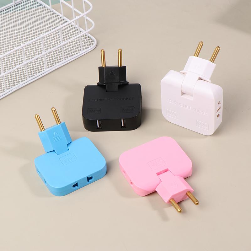 Вращающаяся на 180 градусов розетка 3-в-1 EU Plug Converter Удлинитель для путешествий EU Multi-Plug Тонкий беспроводной адаптер для розеток Розетки
