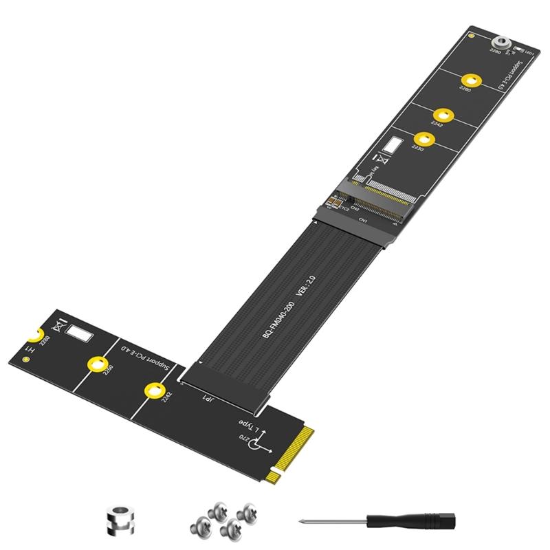 Flexible M.2 PCIE4.0 Adapter Cable 30CM Supports Double Protocols Solid Disks 2230-2280 Sizes for Multiple Systems