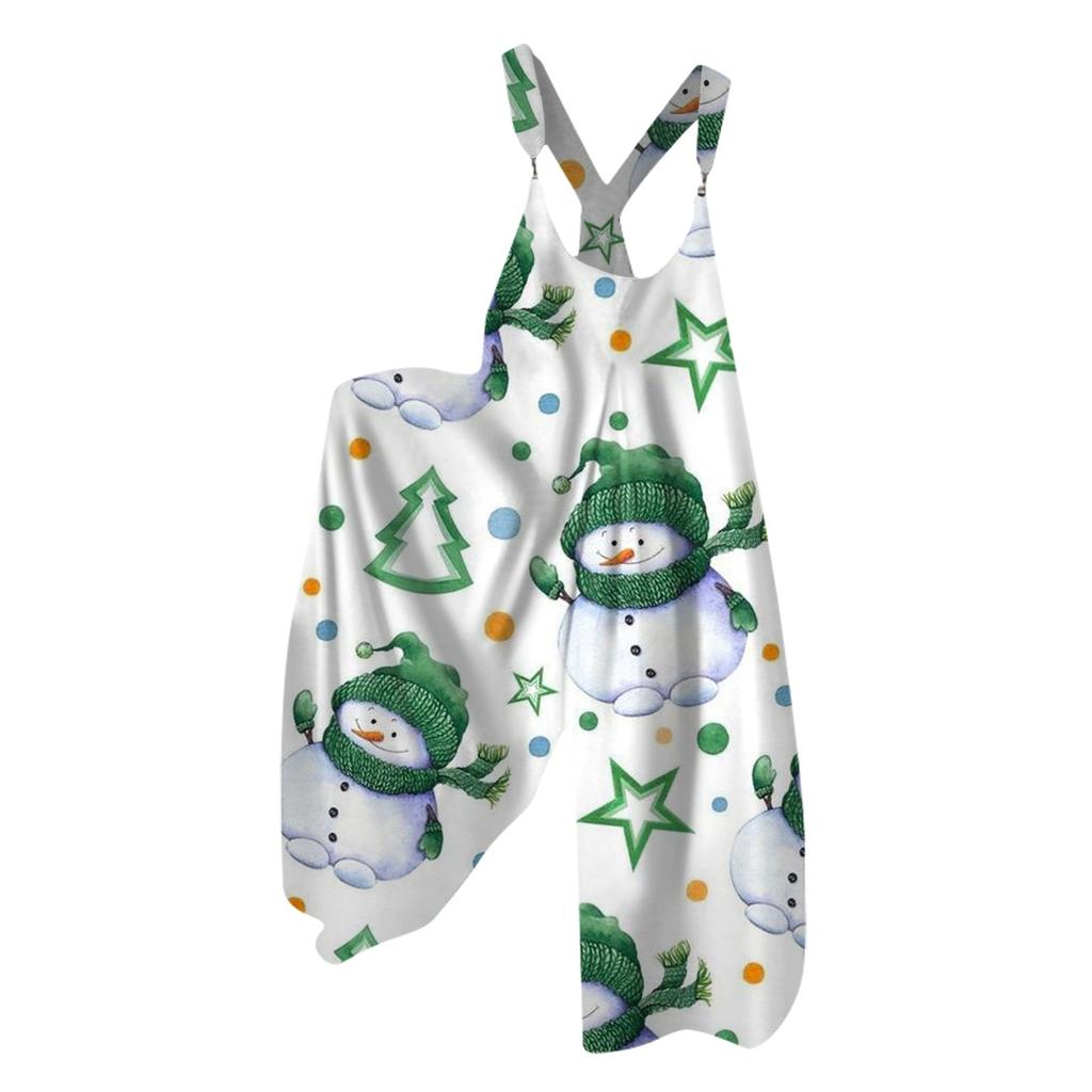 Женский летний комбинезон с рождественским принтом в винтажном стиле (Нерегулируемые ремни)