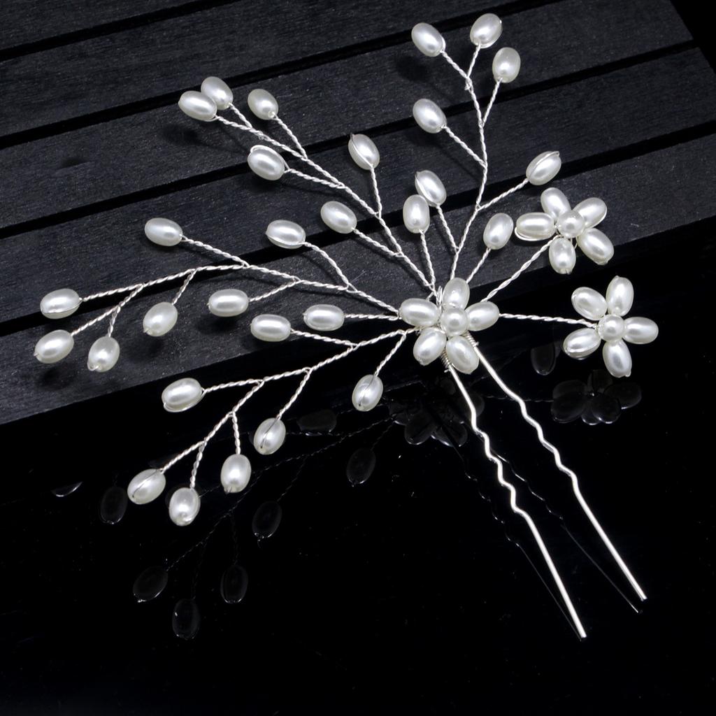 Cross-Border Bride Hair Braiding Handmade Pearl U-Shaped Hairpin Pin Hairware