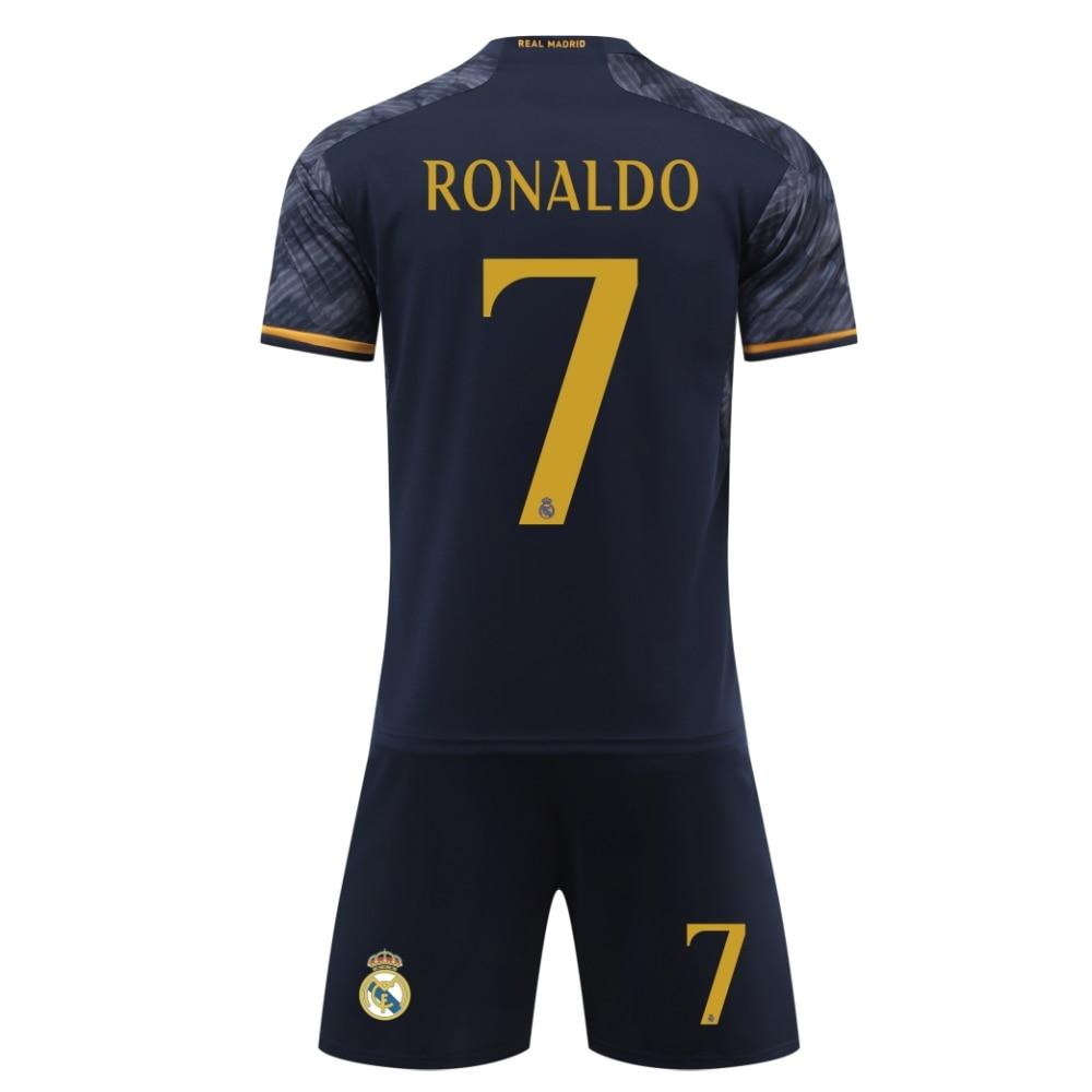 Real Madrid Ronaldo Kids Soccer Jersey Black Sports Equipment