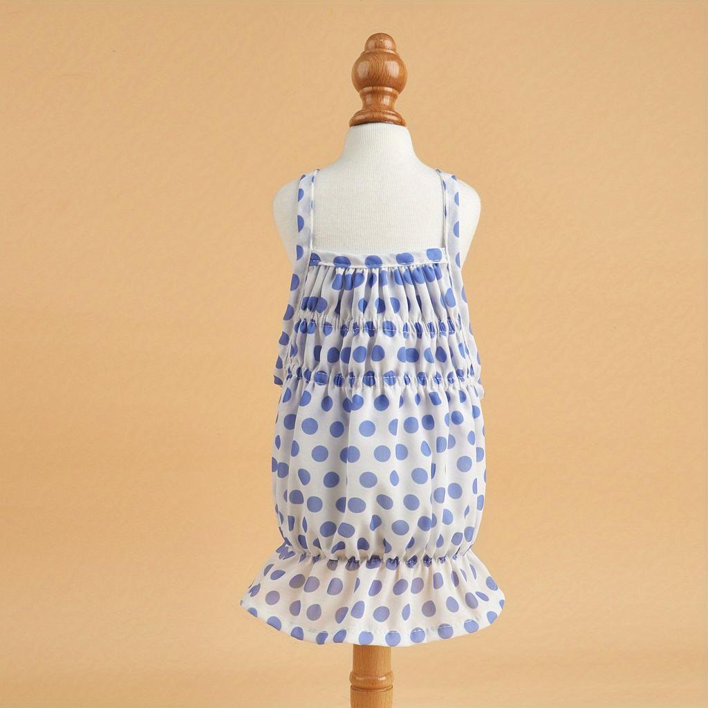 Colorful Polka Dot Dog Girl Sundress, Multi-Color Breathable Small Pet Dress, Cute Sleeveless Puppy Clothes Summer Apparel Skirt
