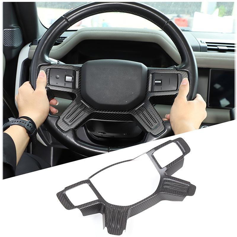 For Land Rover Defender 90 110 2020-2025 Matte Real Carbon Fiber Car Dashboard Console Gear Shift Panel Cover Trim Stickers