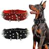 Adjustable Wide Dog Collar Rivet PU Leather Medium Large Dogs Collars Durable Neck Protection Adjustable Pet Necklace