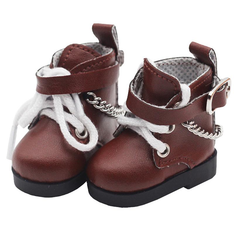 Mini Doll Shoes Chain Shoes High-top PU Shoes For American Paola Reina Doll&1/6 BJD Blythe EXO Doll Boots Girl`s Gift