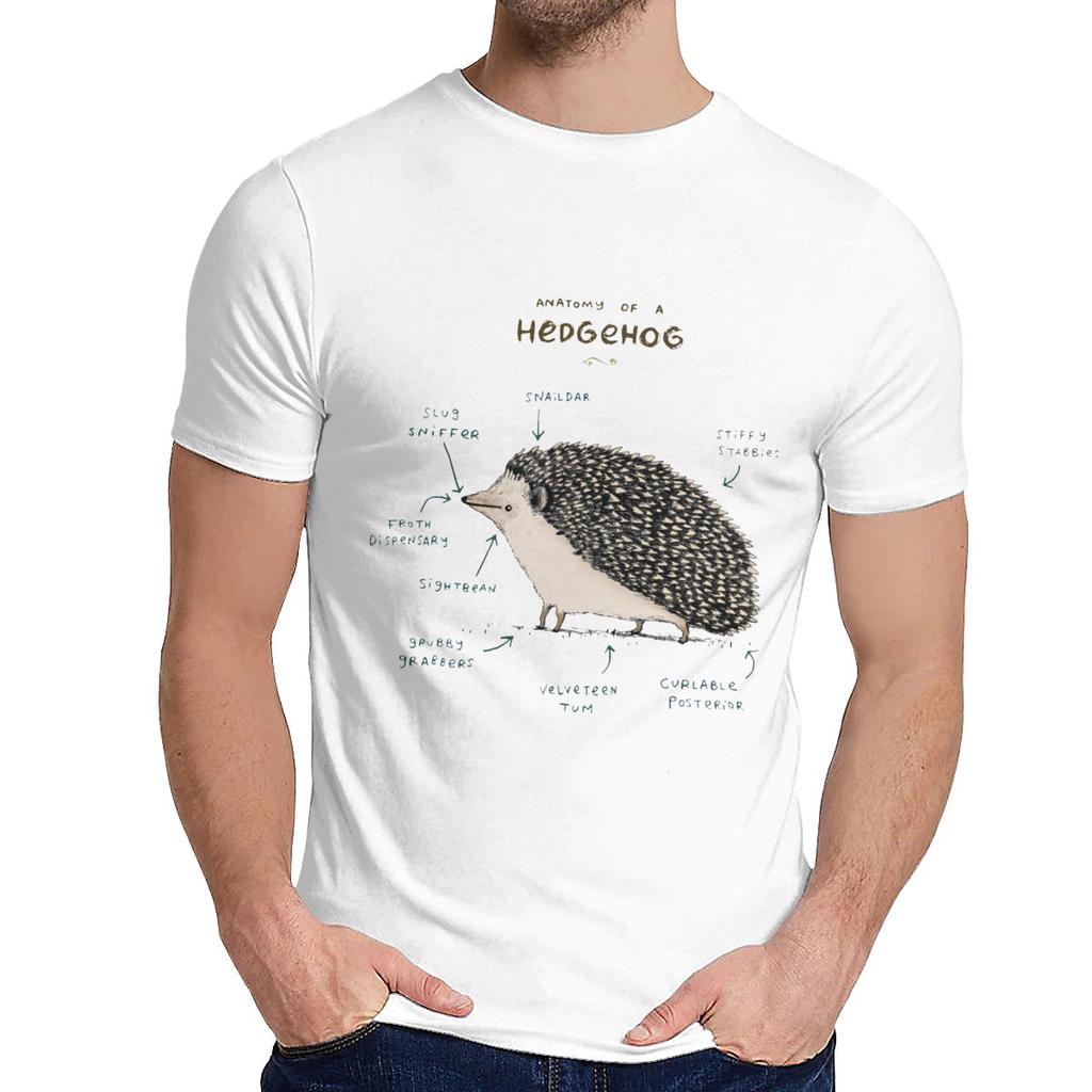 For Male Tee Shirt Anatomy Of A Hedgehog Soft Harajuku Classic Round Neck Vintage T Shirt