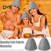 Felt Sunna Hat Unisex Vaporarium Hat Thermal Insulation Elastic Water-absorbing Hair Drying Cap Solid Color Spa Bath Accessories