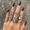 Fashion Ring Weding Jewelry Punk Silver Plated Rings Set for Women Men Vintage Gothic Geometric Skull Stone Rings