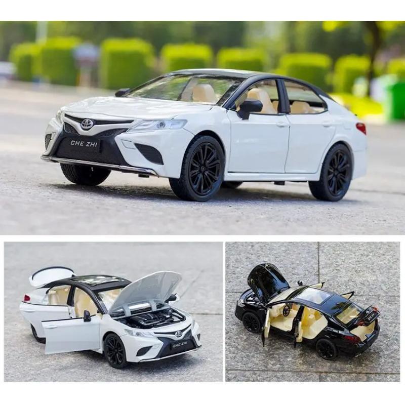 Игрушечная модель автомобиля в масштабе 1/24 Toyota Camry, открывающиеся двери со звуком и светом, образовательная коллекция, подарок ребенку