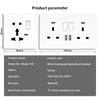 Стандартная розетка Великобритании 13А, двойная USB, вилка Type-C, настенная розетка, 1/2/3-клавишный двухпозиционный выключатель, белая универсальная 5-контактная настенная электрическая розетка
