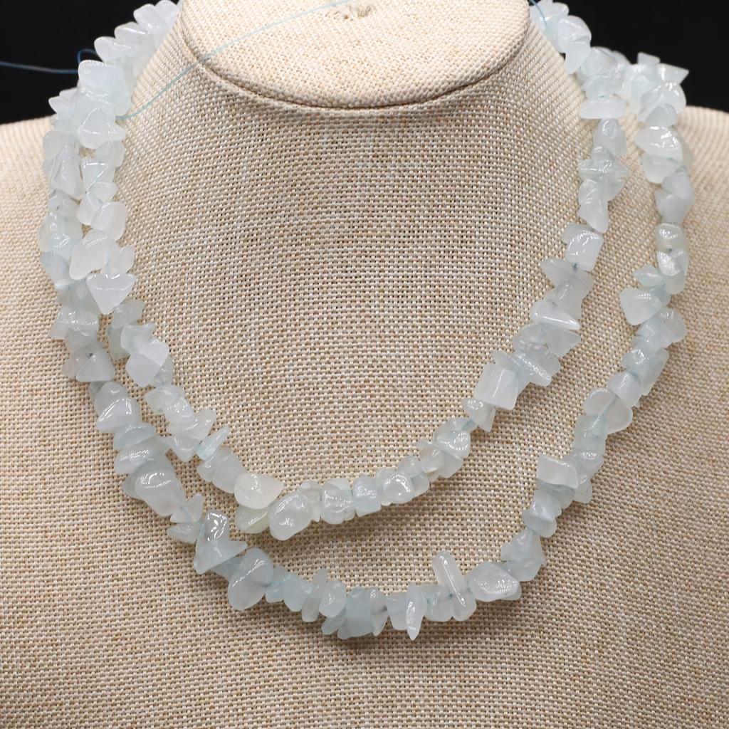 Бусины из натурального камня амазонит/зебра, гравийные бусины для изготовления ювелирных изделий, ожерелье, серьги, браслет, аксессуар, длина 80 см