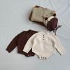 Autumn Korean Knit Romper & Cute Hat for Newborns - Unisex Snap-Crotch Sweater Romper