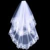 Черно-белый свадебный veil на Хэллоуин, двухслойный, с кружевом и тюлем, veil призрачной невесты, для костюмированной вечеринки