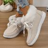Casual Cotton Shoes Women's 2024 Winter New Round Toe with Plush Mouth Flat Bottom Anti Slip Versatile Snow Boots Platform Shoes