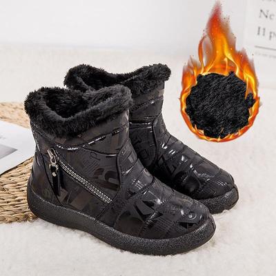 Зимние сапоги с двойной молнией, женские короткие зимние сапоги большого размера, теплые хлопковые сапоги