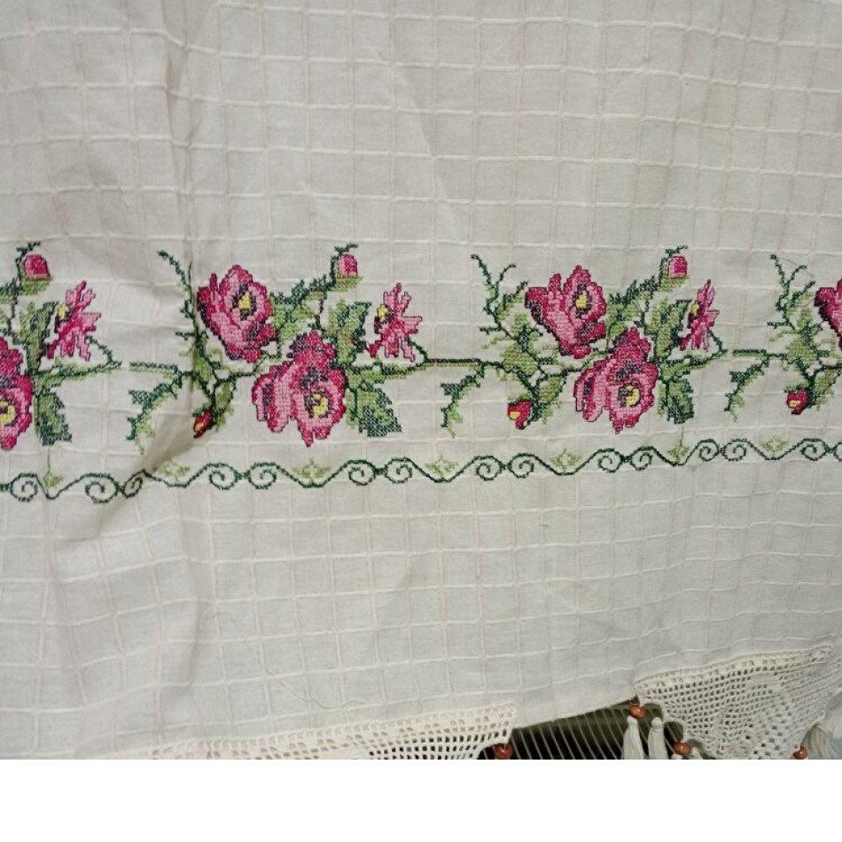 Handmade Canvas and Lace Cotton Authentic Curtain