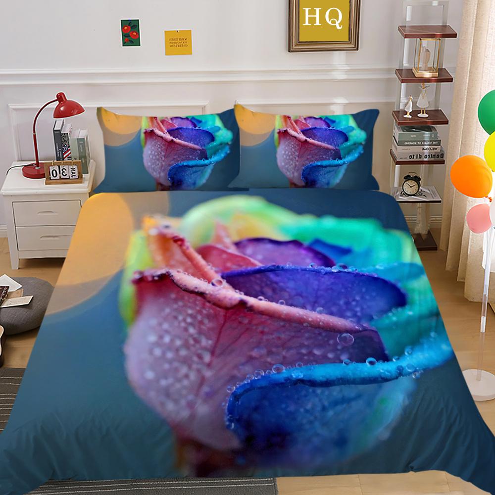 Домашнее постельное белье с цветочным принтом, полноразмерные покрывала из микрофибры, высокое качество, дизайн, декор для спальни для девочек