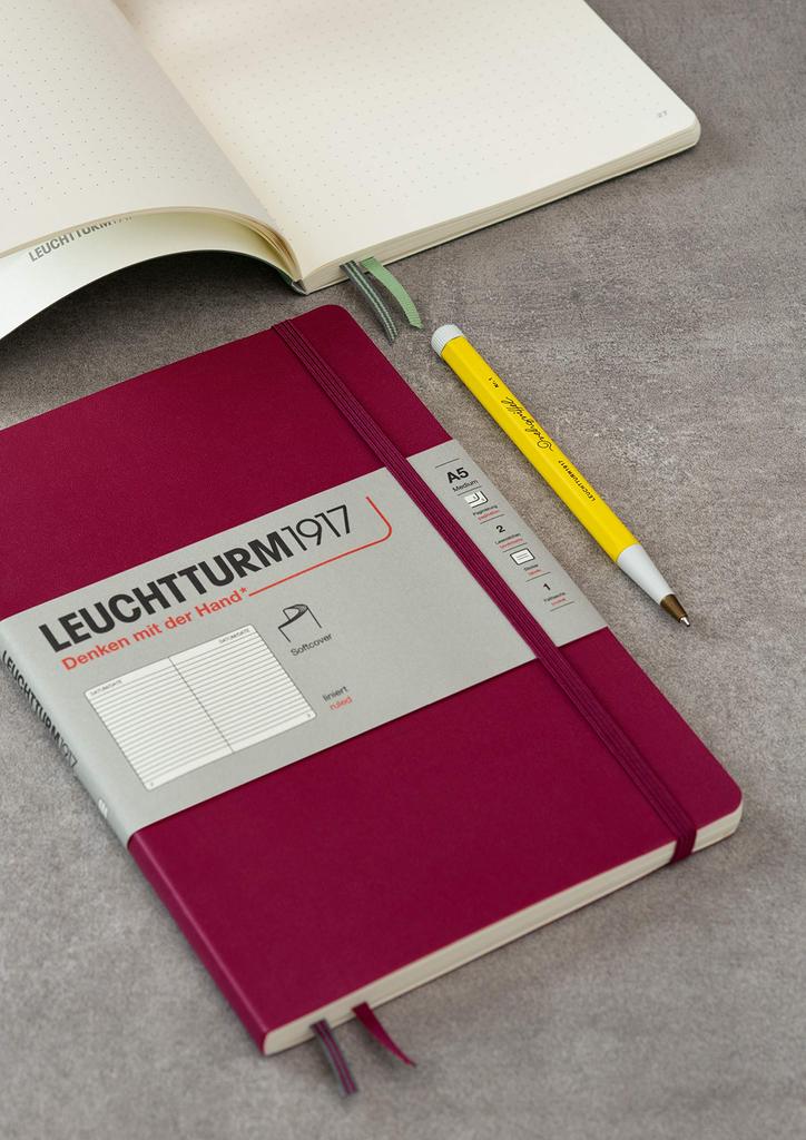 Leuchtturm Officially Imported Notebook, B5, Plain, Softcover, Anthracite, 355312,