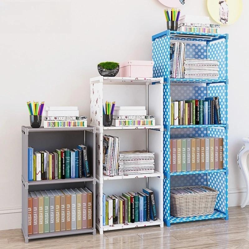 Simple Bookshelf Storage Rack Display Stand Book Organizer Creative Modern Home Decor Bookcase Trapezoid Book Shelf with Fence
