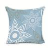 Home Decor Blue Geometric Floral Home Sweet Home Pillow Pattern Cushion Cover Suitable For Sofa Bedroom Car Pillow Cover
