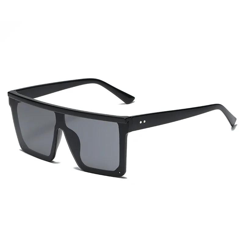 Oversized Square Sunglasses For Women Men Fashion Siamese Lens Style Flat Top Shield Shades