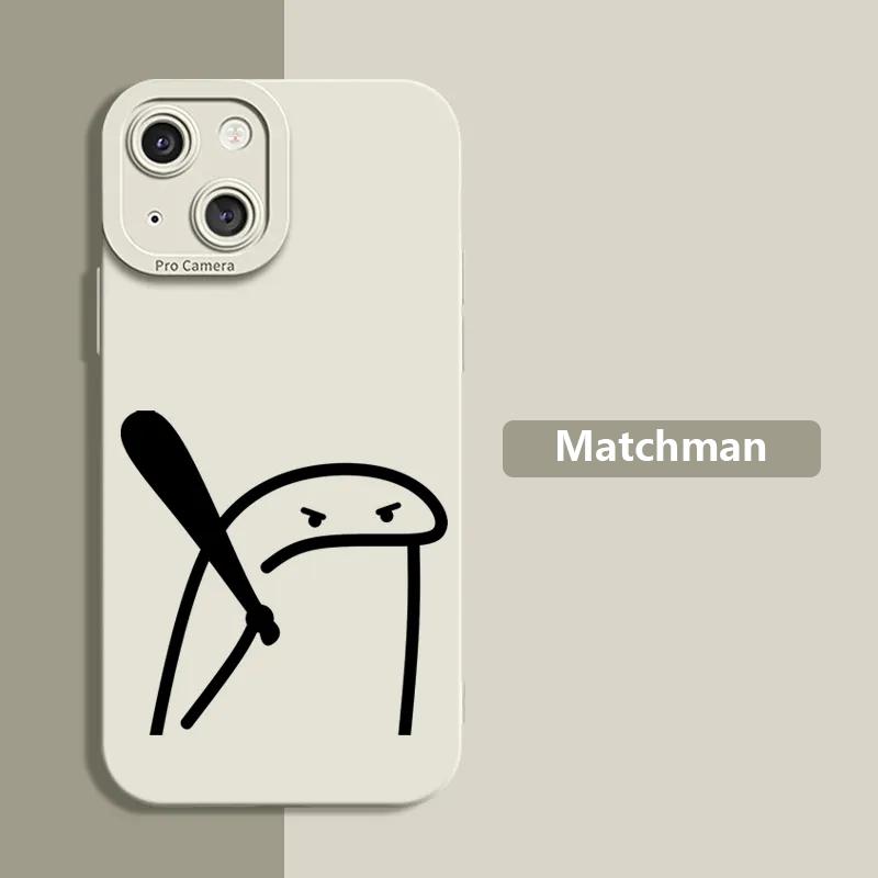 Cute Cartoon Matchman Silicone Phone Case For IPhone 16 15 14 13 Pro Max 12 Mini 11 Pro XS XR X 7 8 Plus SE  Case