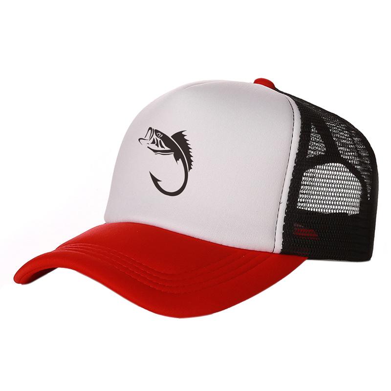 FisherUnisex Fish Hook Unisex Trucker Caps Unisex Cool Outdoor Style Fishing Hats Fashion Baseball Cap Summer Unisex Women Mesh Caps MZ