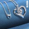925 Sterling Silver Heart-shaped Zircon Pendant Necklace Fashionable Wedding Jewelry