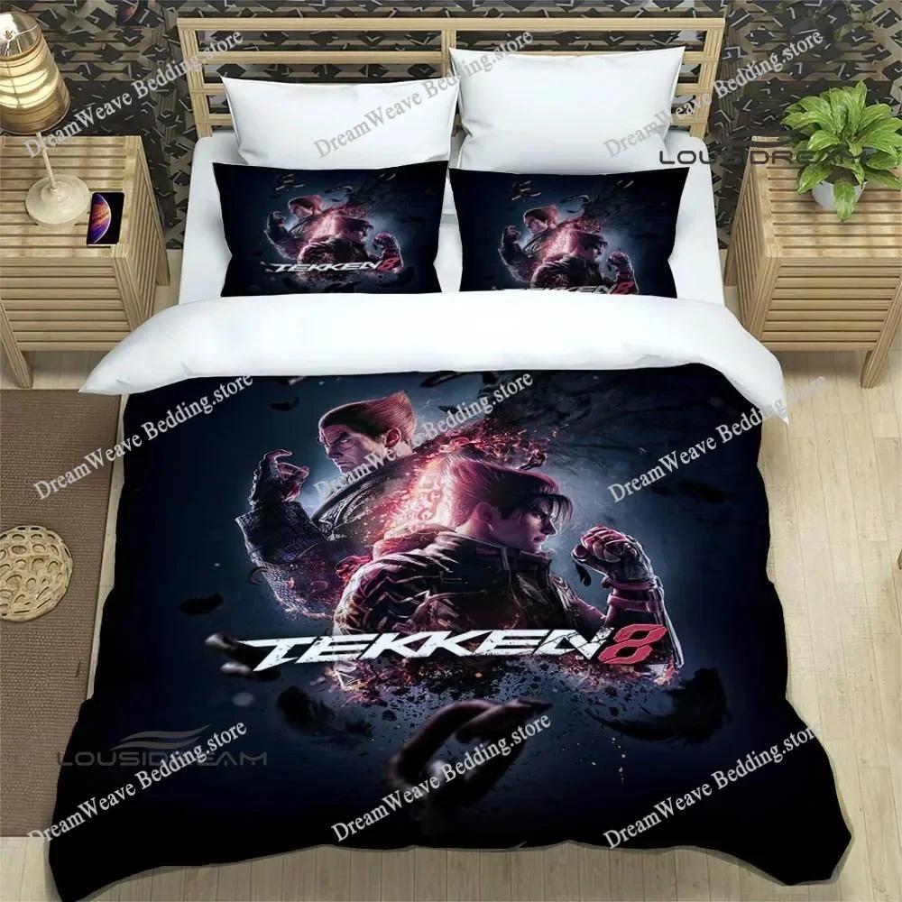 Новый комплект постельного белья Tekken 8 Односпальный Полуторный Двуспальный Queen King Размер Комплект для кровати Взрослый Детская спальня Комплекты с пододеяльником 3D Печать Игра Аниме963