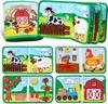 Montessori Toys Busy Book for Toddlers Farm Animal Storytelling Busy Board Kids Fine Motor Early Education Toys Travel Gifts