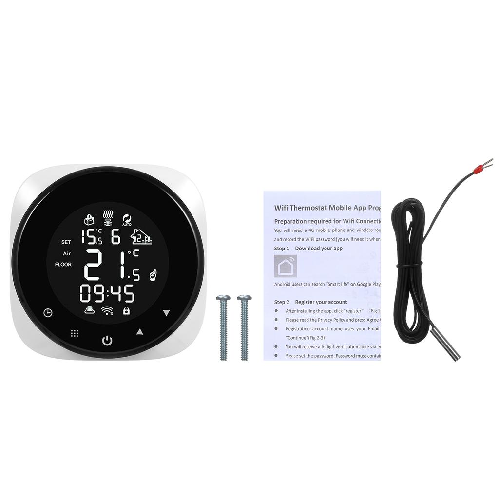 Tuya Wifi Smart Thermostat Цифровой регулятор температуры Управление с помощью приложения ЖК-дисплей Сенсорный экран Неделя