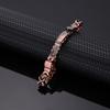 1pc Copper Magnetic Bracelet | Fashionable Copper Cuff with Zirconia for Men and Women, Adjustable, Polished End, Intricate Link Design