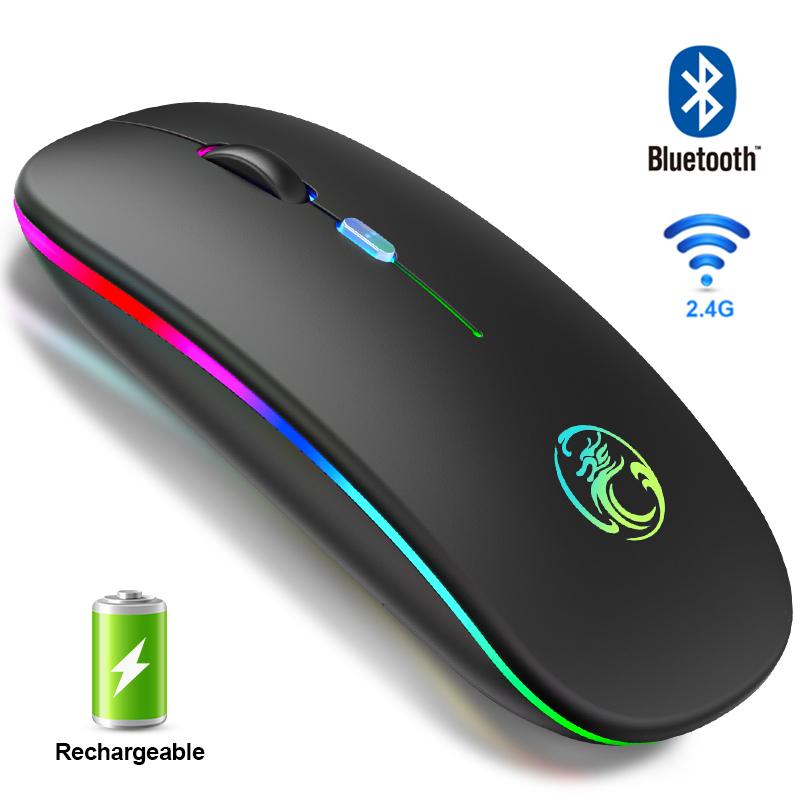 Wireless Mouse Bluetooth Mouse Wireless Computer Mouse Rgb Rechargeable Ergonomic Led Backlit Mause Silent Mice For Laptop Pc