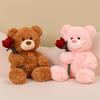 Cartoon Rose Bear Teddy Bear Doll Plush Toy Hug Bear Doll Girl Rag Doll Birthday Gift