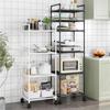 Multi-Layer Kitchen Organizer Microwave Storage Rack with Pulley Trolley Tool Multi Scene Pot Storage Racks Bathroom Shelves